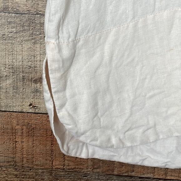 Zara Woman Linen Crop Sleeve V-Neck Dress Pale Pink Size Small - Picture 5 of 9